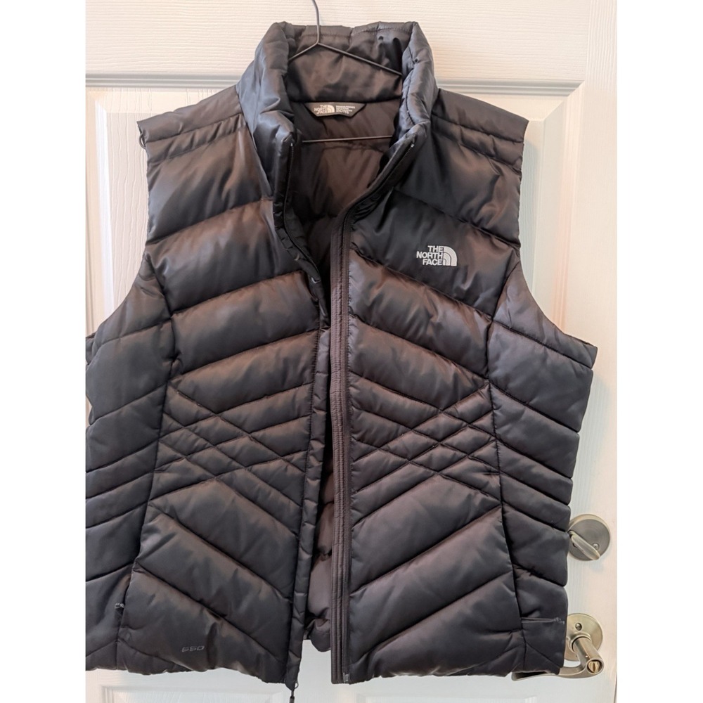 The North Face Women's XL Black 550 Down Puffer Vest Full Zip Quilted